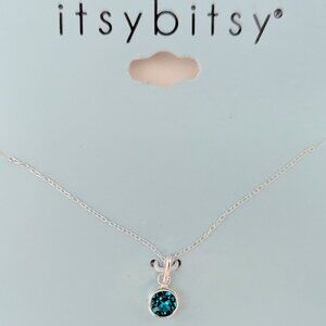 Itsybitsy Sterling Silver NECKLACE W/ DECEMBER Genuine CRYSTAL PENDANT NEW